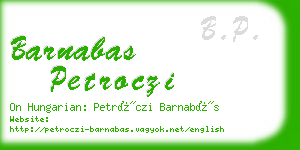 barnabas petroczi business card